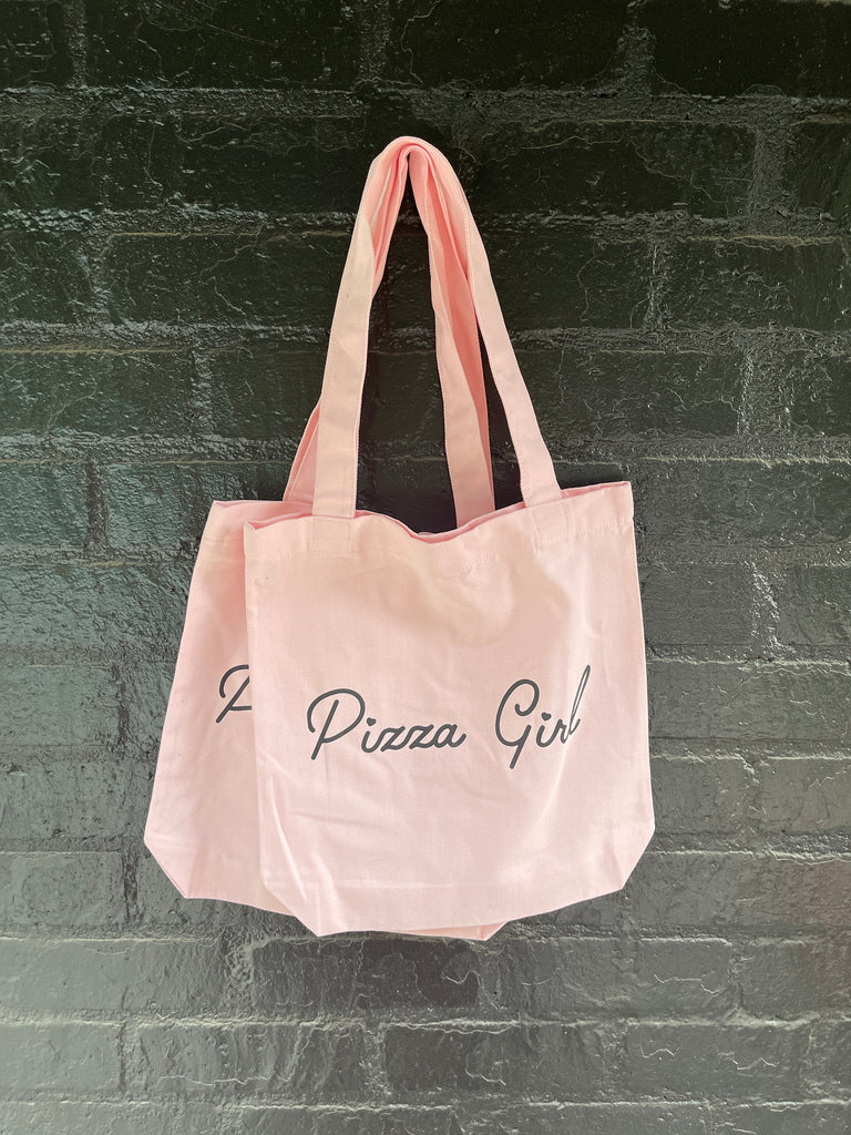 PINK PIZZA GIRL SHOPPING TOTE - Pizza Girl Inc,pizza pasta organic kosher sauce