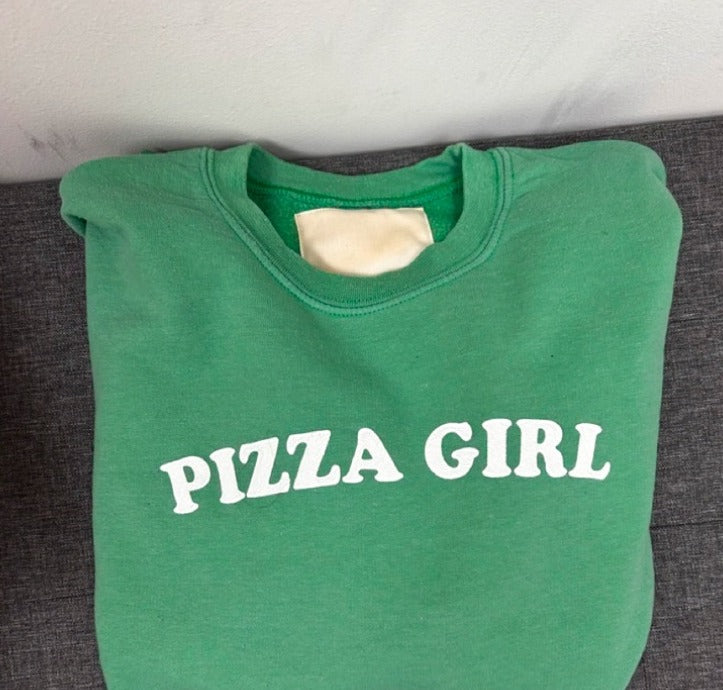 Pizza Girl Vintage Crew