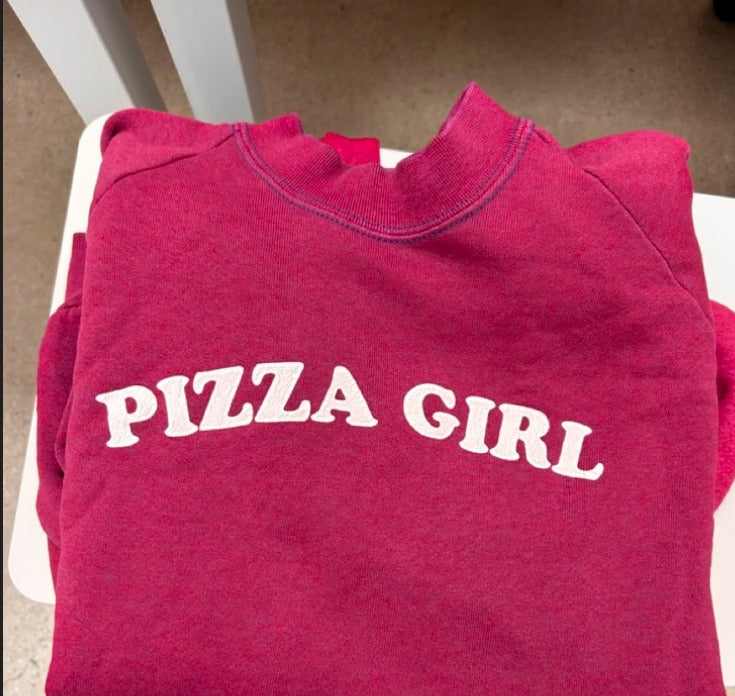 Pizza Girl Vintage Crew