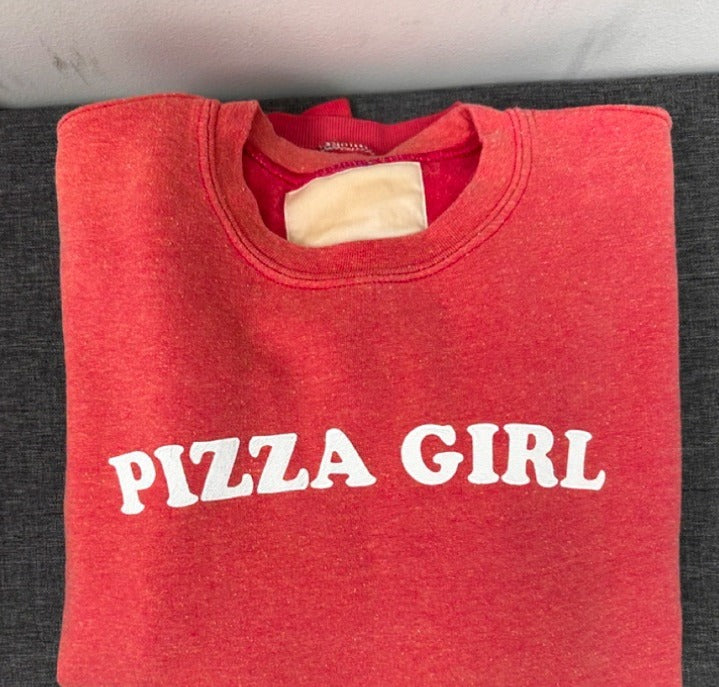 Pizza Girl Vintage Crew